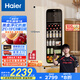 海爾（Haier）【小紅花套系】133L雙溫客廳辦公室冷藏柜冰吧家用茶葉飲料水果蔬菜保鮮柜展示小冰箱DS0133LH9EY1
