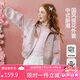 ASK JUNIOR國風新中式女童外套2025秋季連帽復(fù)古兒童棒球服 粉色 140