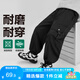 左西男童工裝褲春秋款2025新款兒童秋裝褲子中大童洋氣耐磨 黑色 150