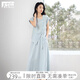對白萊賽爾亞麻混紡襯衫套裝裙女2025夏新款半裙高級感穿搭一整套 淺藍色 【預售付款后15天發(fā)貨】 XL