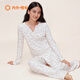 NEIWAI 磨毛挑孔印花V領(lǐng)家居套裝NO252WL5706 滿(mǎn)底紫星星 S