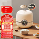 小米奇電飯鍋電飯煲多功能鍋宿舍學生鍋電火鍋家用一體煮面鍋插電鍋家用煎炒蒸煮鍋煮粥煲湯鍋小型電炒鍋 小米白【1-3]人+蒸籠款 2L