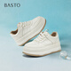 百思圖秋季商場(chǎng)新款小白鞋厚底松糕鞋女運動(dòng)休閑鞋D3117CM5 米/杏 38