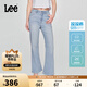 Lee25春夏新品427標準高腰喇叭淺藍色女涼感牛仔褲涼涼褲 淺藍色 27 
