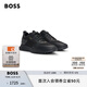 BOSS【七夕節(jié)禮物】男士網(wǎng)面細(xì)節(jié)和品牌標(biāo)識裝飾混合材質(zhì)運動鞋JONAH 007-黑色 40