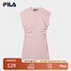 FILA 斐樂官方女裝針織連衣裙2025夏季新款時尚休閑無袖收腰裙子 赤粉色-PK L 170/88A/L