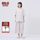 無印良品（MUJI）  IDEE 女式天竺寬版T恤上衣打底衫女款內(nèi)搭25年夏季女裝GA48CC5S 淺灰色 L （165/88A）