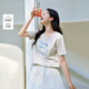 茵曼2025夏季女裝新款個(gè)性圓領(lǐng)字母標語(yǔ)閃片刺繡棉質(zhì)T恤 淺花灰  L