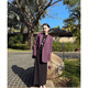 鷺青一原創(chuàng)【傾城】啞光斜紋西裝外套女春季復(fù)古提花內(nèi)里紫色上衣 紫色 M 拍照穿