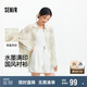 森馬（Semir）長袖襯衫女中長款oversize松弛感2025夏水墨滿印襯衣109325105002