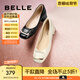 百麗（Belle）方扣高跟鞋女商場同款干練淺口單鞋Z8B1DCQ3預(yù)售 黑色 38 (240mm)