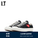 PLAY COMME DES GARCONS CDG IT 川久保玲情侶款系帶運(yùn)動(dòng)鞋帆布鞋 BKX/黑色 38 （5以此尺碼為準(zhǔn)）