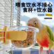 高能鸚鵡鸚鵡喂食器鳥(niǎo)食盒防濺喂水器小號食碗內掛新型喂鳥(niǎo)神器橫豎絲通用 透明食杯【黃色】約7.2*9.5*5cm