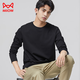 貓人打底t恤男2025新款長(cháng)袖液氨絲光棉黑色圓領(lǐng)打底衫高級感大碼上衣 黑色 L （適合115-130斤）