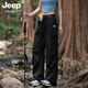 JEEP SPIRIT吉普速干沖鋒褲女款夏季薄款戶外山系防曬傘兵登山褲運(yùn)動(dòng)工裝褲子 黑色【三防科技】 2XL