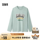 森馬長袖T恤男秋季學(xué)院風(fēng)情侶裝復(fù)古印花107624101201
