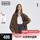 英克斯（inxx）APYD 潮流新品做舊復(fù)古牛仔外套男寬松解構(gòu)拼接夾克休閑上衣情侶 卡其色 M
