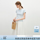 范思藍恩正肩短袖T恤女2025夏新款修身顯瘦設(shè)計感圓領(lǐng)上衣2113 藍色 M