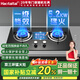Haotaitai天然氣家用燃?xì)庠?5.2kW大火力聚能雙頭猛火臺(tái)式嵌入式廚房玻璃猛火爐具JZT-2169A-S
