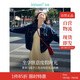 茵曼（INMAN）復(fù)古翻領(lǐng)寬松休閑牛仔短外套春秋季女百搭小個子上衣 深牛仔藍 M