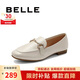百麗時(shí)尚休閑豆豆女真皮商場(chǎng)百搭單鞋A7H1DAA4 米白 37
