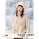 紫涵（ZIHAN）紫涵流蘇抽繩連帽套頭毛衣女2024年冬季新款寬松慵懶感針織衫上衣 米金 S