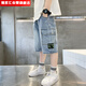 潮思匯男童牛仔短褲夏裝童裝中大童休閑五分褲時(shí)尚男孩夏季褲子 淺藍色 110