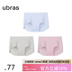 ubras無尺碼包臀無痕隱形高彈女士?jī)?nèi)褲女7A抗菌棉襠平角褲-3條裝均碼