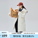 艾萊依羽絨服女中長款時(shí)尚可拆卸翻領(lǐng)鴨絨保暖冬外套 暖白色160
