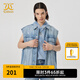 卡賓（CABBEEN）【純棉寬松】商場同款無袖牛仔馬甲男2024夏季新款潮牌外套 天藍(lán)色37 M (170) 48