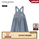 Teenie Weenie Kids小熊童裝夏季款女寶寶牛仔高腰休閑運(yùn)動(dòng)背帶裙 藍(lán)色 100 cm