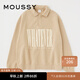 moussy 早春新品美式學(xué)院風(fēng)半開領(lǐng)字母印花衛(wèi)衣010GAL90-5740 071淺米色 00020/F
