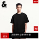 杰克·瓊斯（JACK&JONES）男裝舒適磨毛刺繡logo百搭潮流時尚個性簡約短袖T恤男裝225201200 E40黑色 S （170）