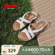 拔佳（Bata）羅馬涼鞋女夏新款羊皮鏤空時(shí)尚復(fù)古軟底羅馬涼鞋AYJ05BL4 米白 37