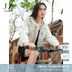 玖姿·安娜蔻休閑戶外山系運動風(fēng)工裝連帽短款風(fēng)衣女2025春季新款 米白 M