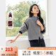 梵希蔓時尚撞色立領(lǐng)開衫毛衣女2024秋季新款慵懶寬松顯瘦針織上衣 73382 灰色 L