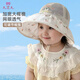 9i9寶寶帽子夏季薄款網(wǎng)眼大帽檐漁夫帽女孩兒童防曬帽太陽(yáng)帽F20米色