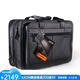 新秀麗（Samsonite）公文包男商務(wù)手提包皮質(zhì) 15.6英寸電腦包單肩斜挎出差大容量43118 Black 黑色通勤商務(wù)休閑多用包 大包 可容納電腦 15.6英寸