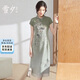 雪夕（XUEXI）媽媽裝中國(guó)風(fēng)長(zhǎng)裙子?jì)寢屩欣夏昱b夏裝2024新款中老年人連衣裙