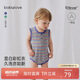 babylove嬰兒背心包屁衣夏季透氣衣服莫代爾無袖三角哈衣爬服條紋寶寶夏裝