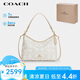 蔻馳（COACH）【品牌直供】女士LAUREL中號經(jīng)典標(biāo)志單肩斜挎包 象牙白色