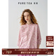 茶·愫【假日出游】puretea茶愫印花府綢棉襯衫女中袖碎花衫2025夏新款 煙粉 S