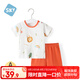 舒貝怡嬰兒衣服短袖套裝夏季寶寶純棉短褲兩件套兒童外出衣服白色80CM