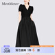 MeetMetro瑪依爾2025夏新款時尚黑色赫本風收腰法式連衣裙女 黑色【現(xiàn)貨閃電發(fā)】 XL