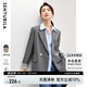 尚都比拉氣質(zhì)通勤職業(yè)小西裝女秋季百搭高級感西服休閑外套 灰色 XL 