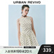 UR2025秋季新款女裝法式波點(diǎn)蝴蝶結(jié)裝飾無袖連衣裙UWG750189 米白印花 XL