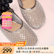 他她（TATA）法式氣質(zhì)透氣涼鞋女鞋平底網(wǎng)面單鞋2025夏季新款 槍色 38