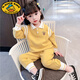 G.duck女童春裝套裝2025年新款1-3歲女寶寶洋氣衛衣兩件套小童兒童衣服 黃色 100 cm(100cm)