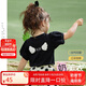 ASK JUNIOR女童短袖T恤夏裝新品小童背后小翅膀休閑純棉打底衫 黑色 90 