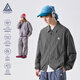 LAZY DAY TREND戶(hù)外防水耐磨格紋翻領(lǐng)夾克男士秋季輕薄透氣寬松休閑外套 深影灰 M